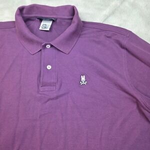 Psycho Bunny Polo Shirt Mens 8 Purple Pima Cotton Short Sleeve Logo RN 125028